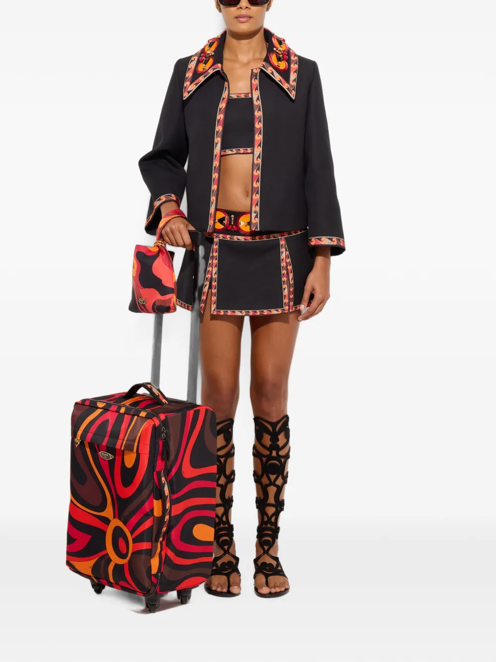 PUCCI cotton jacket with embroidered collar - Nero