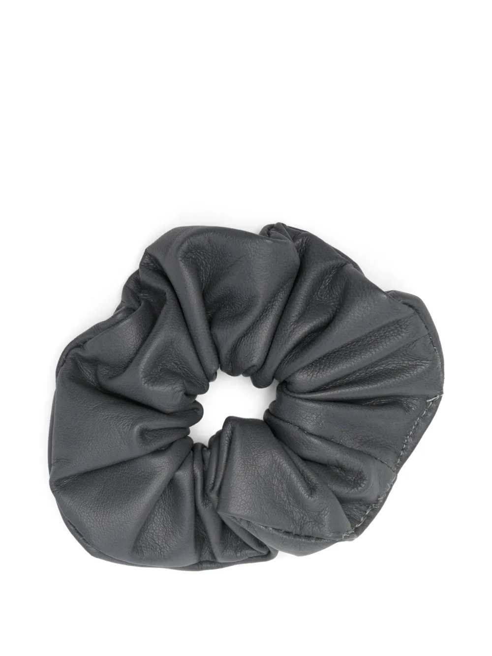 Manokhi Leren scrunchie Grijs