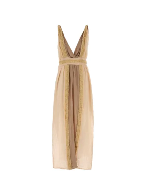 Caravana Ephra frayed-trim maxi dress