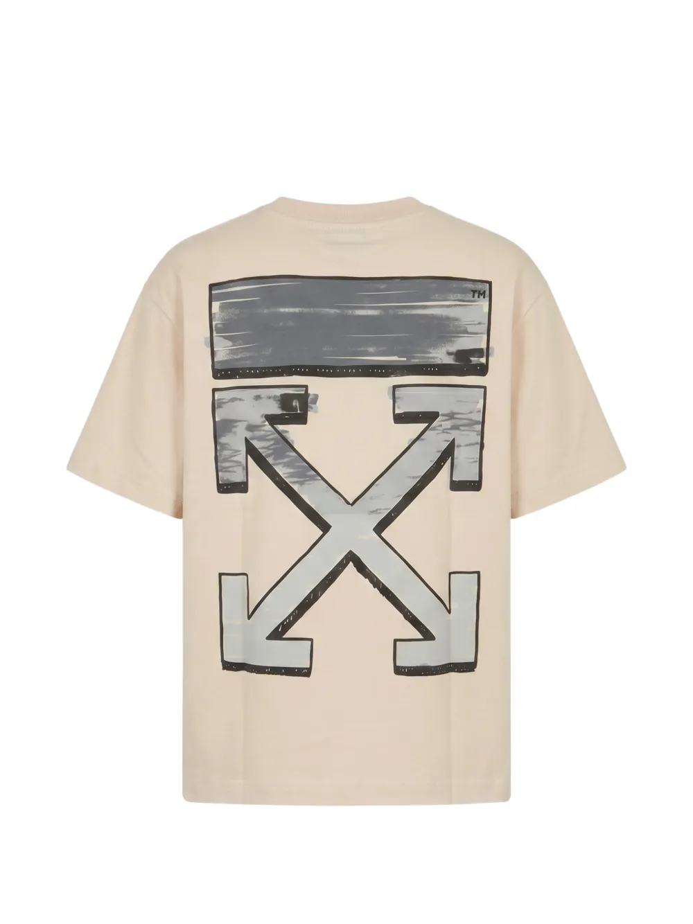 Off-White Katoenen T-shirt met logoprint Beige