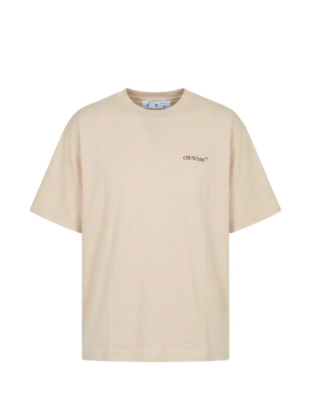 Off-White logo-print cotton T-shirt - Nude