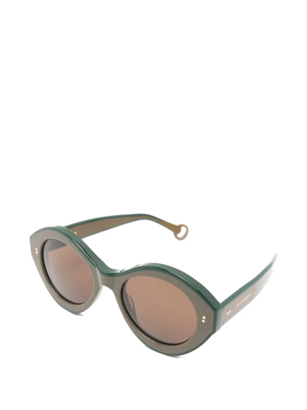 JW Anderson Zonnebril met rond montuur Bruin