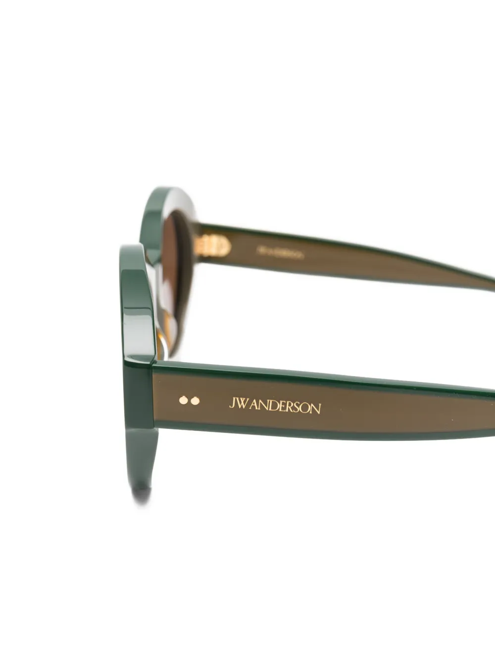 JW Anderson Zonnebril met rond montuur Bruin