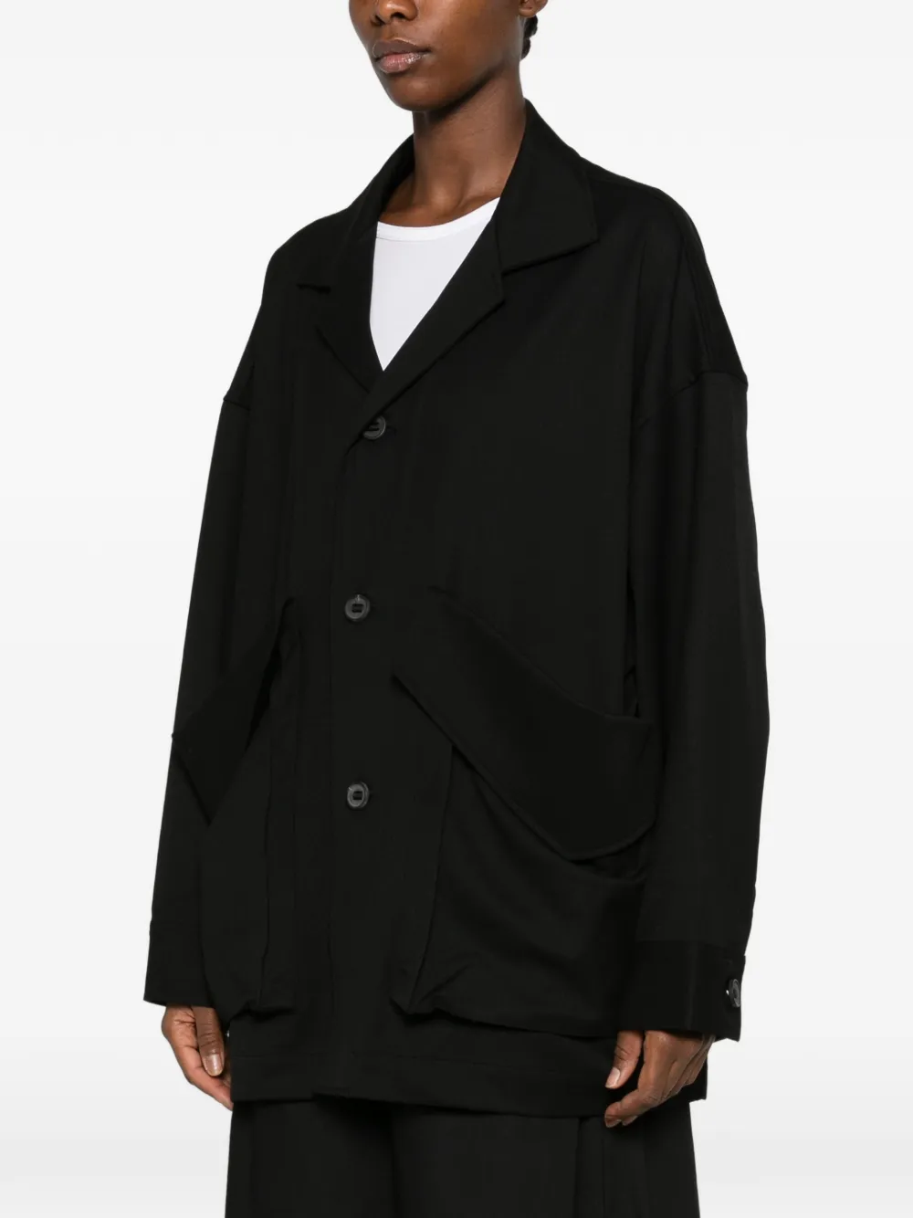 Y-3 Three Stripe lichtgewicht jack met gekerfde revers Zwart
