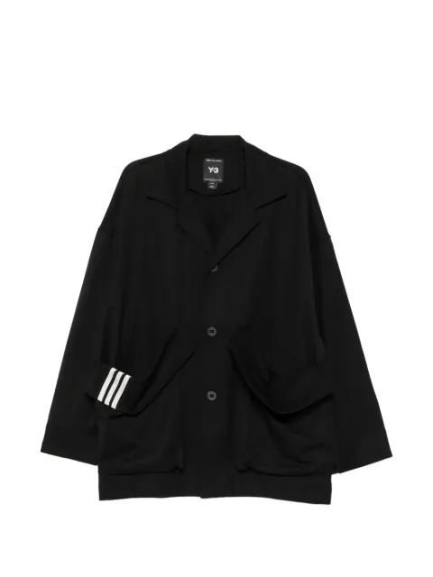 Y-3 notched-lapels Three Stripe lightweight jacket