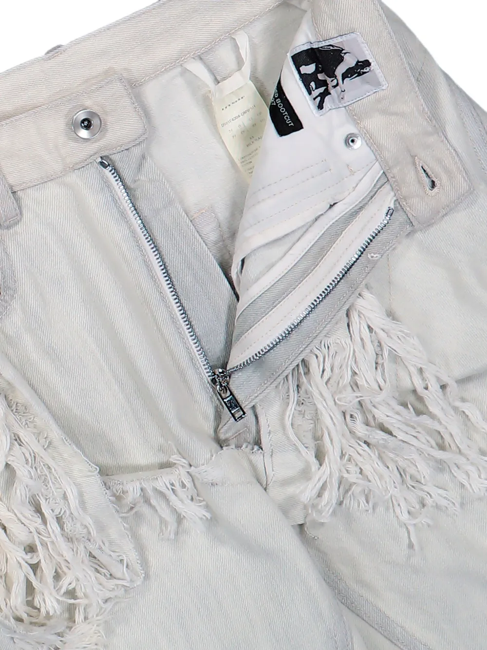 Rick Owens DRKSHDW Slivered Bootcut jeans met franje Wit