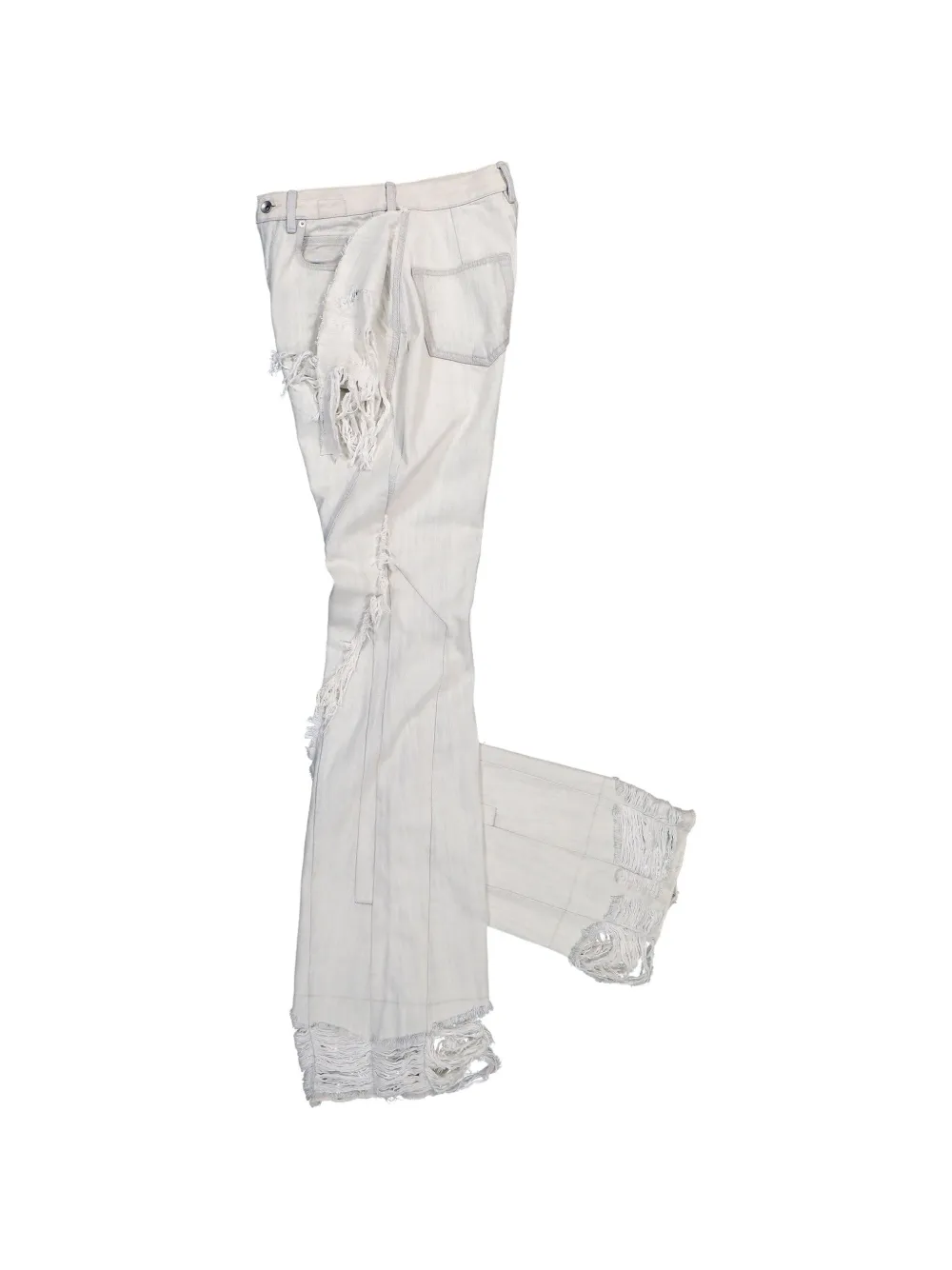 Rick Owens DRKSHDW Slivered Bootcut jeans met franje Wit