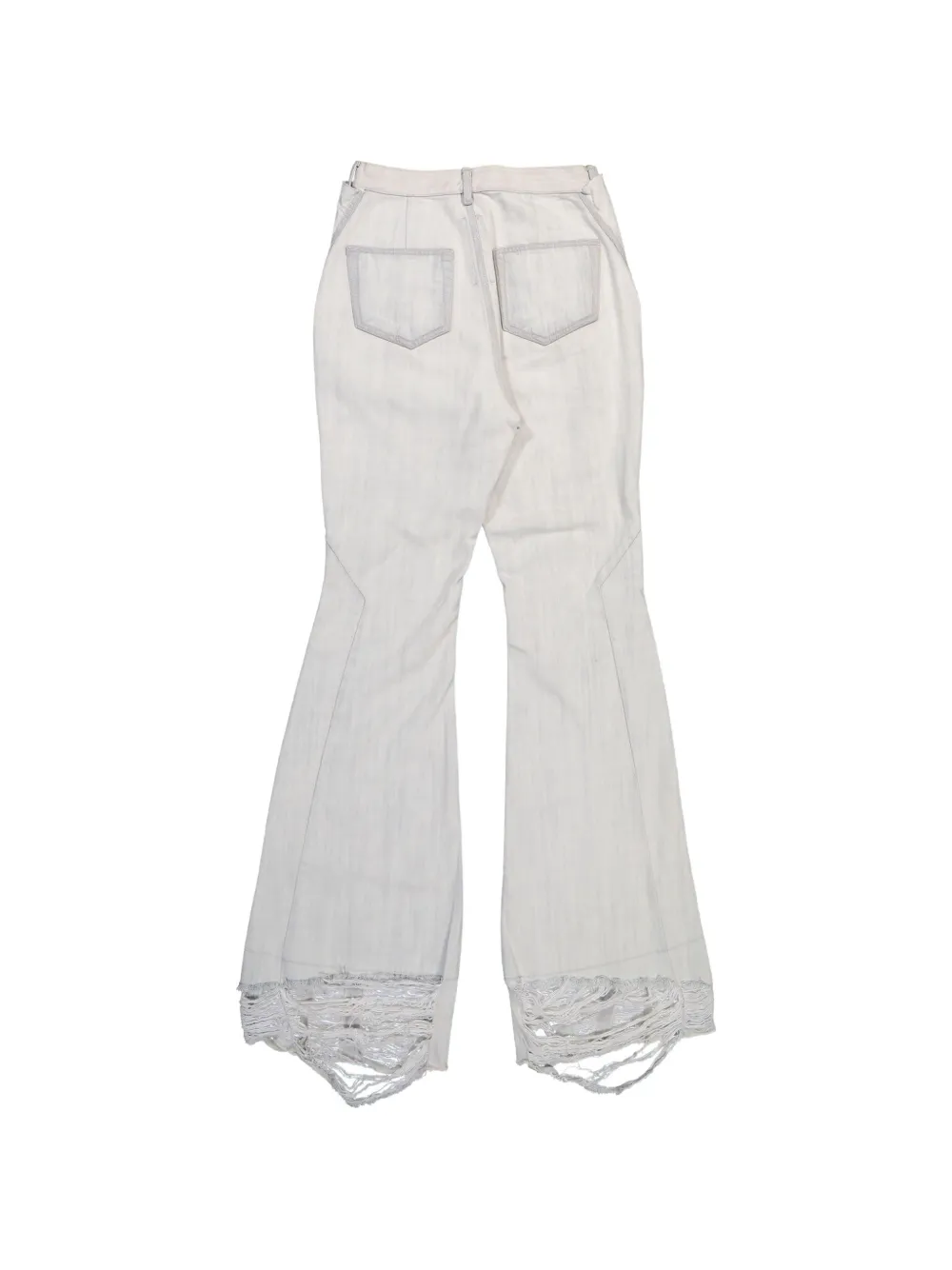 Rick Owens DRKSHDW Slivered Bootcut jeans met franje Wit