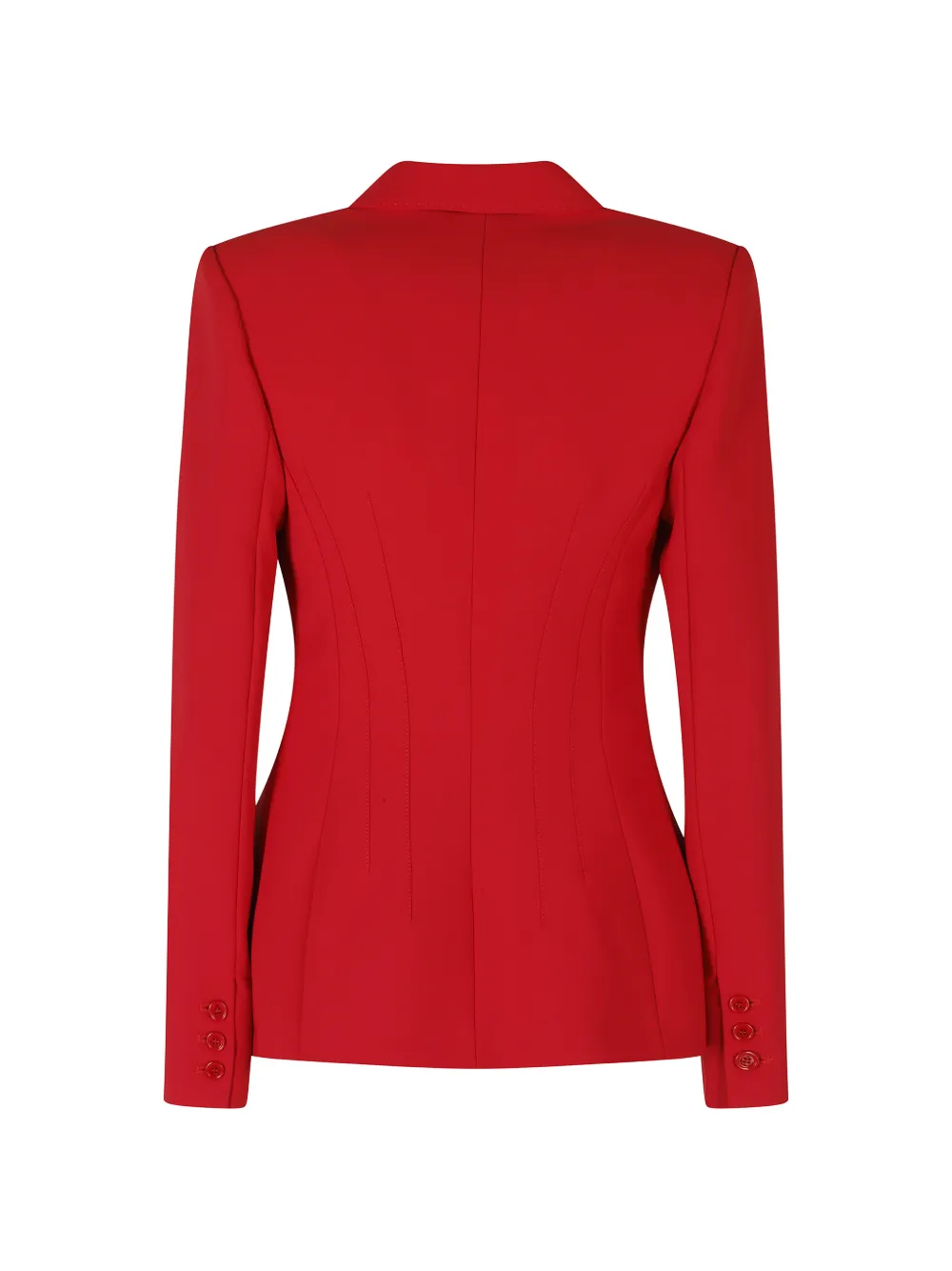 Elisabetta Franchi Jack met dubbele rij knopen en puntige revers Rood