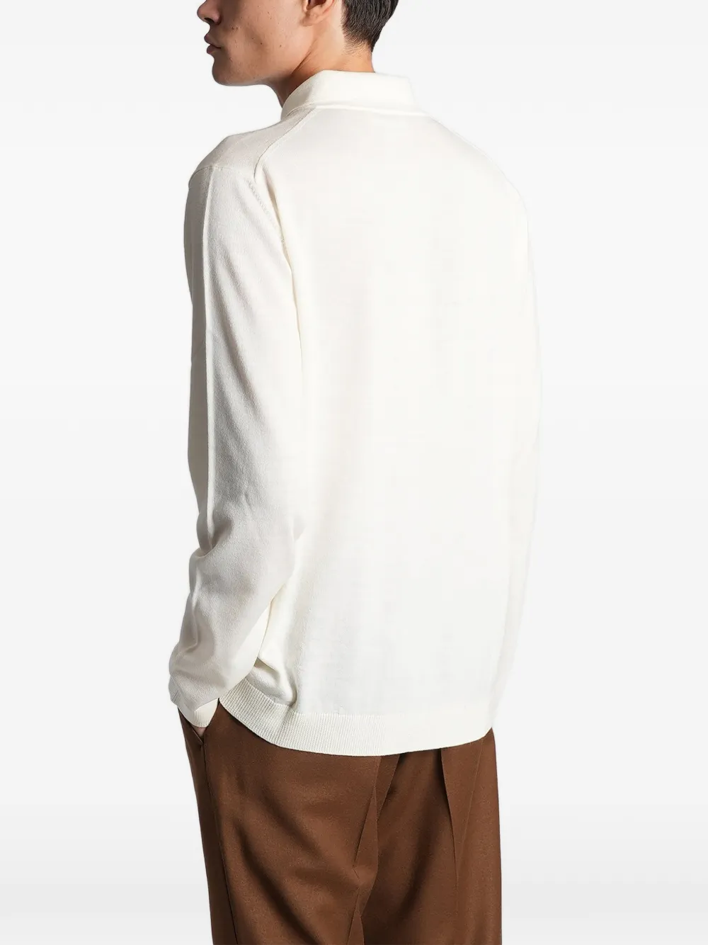 Roberto Collina Trui met polokraag en lange mouwen Beige