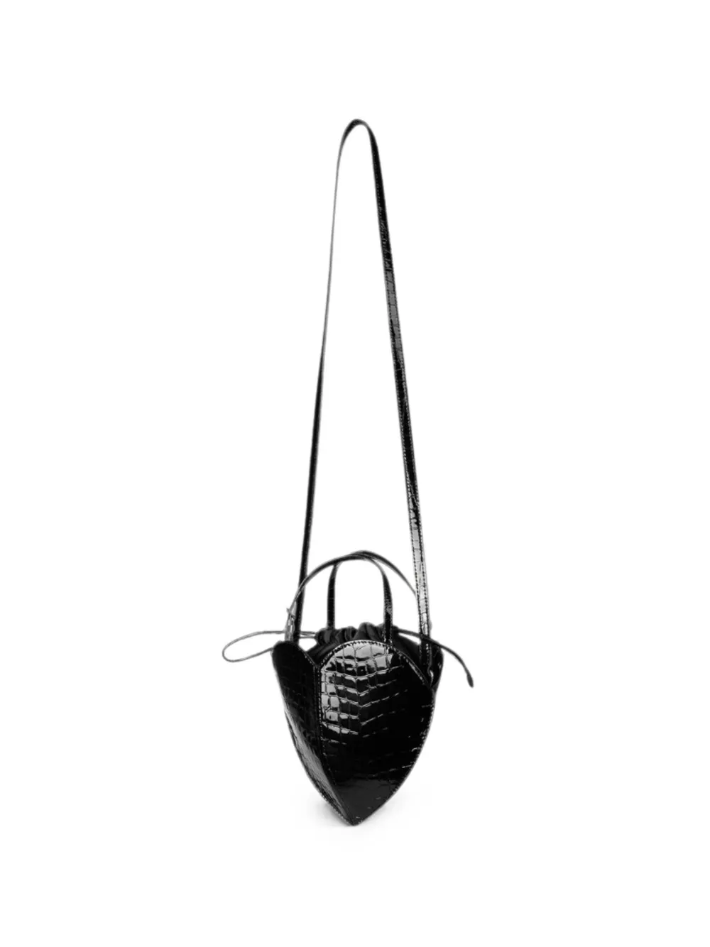 ROTATE BIRGER CHRISTENSEN The Heart croc-effect heart bag - Nero