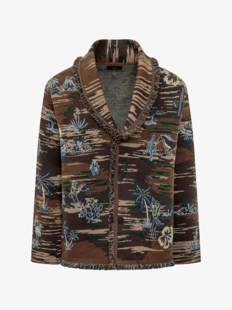 Alanui cárdigan tejido en jacquard con flecos