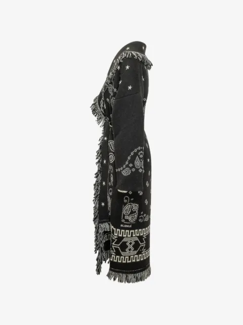 Alanui bandana jacquard fringed coat
