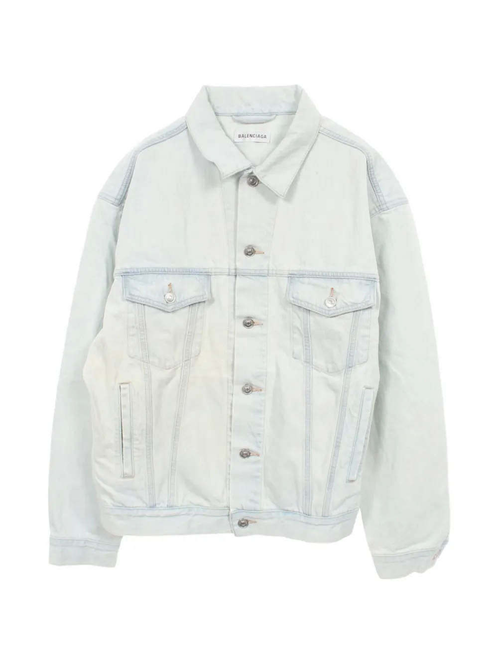 Balenciaga Pre-Owned 2010s logo-detail denim jacket - Blau
