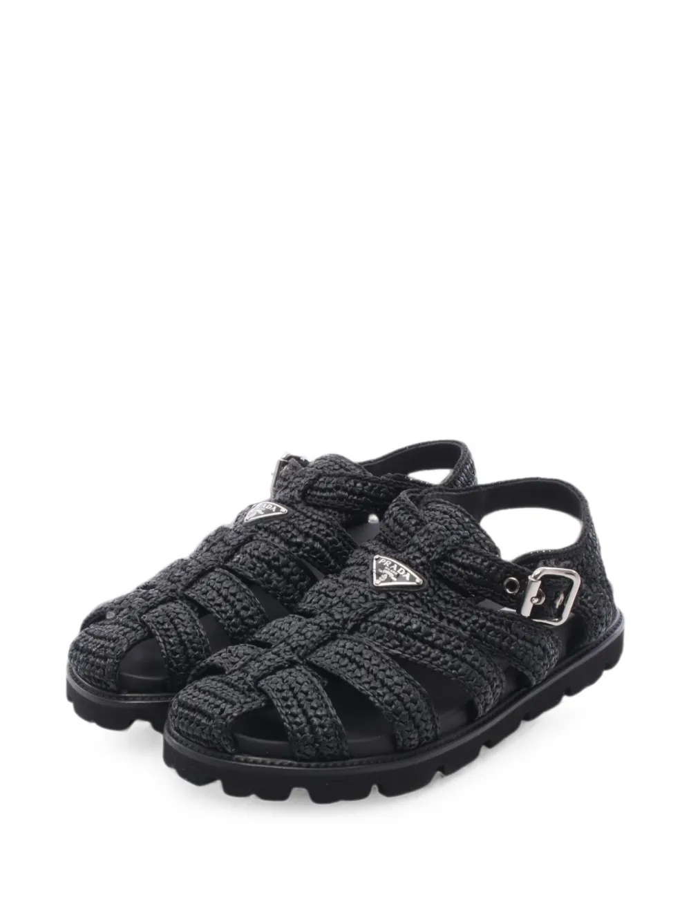 Prada Pre-Owned 2010s crochet fisherman sandals - Schwarz