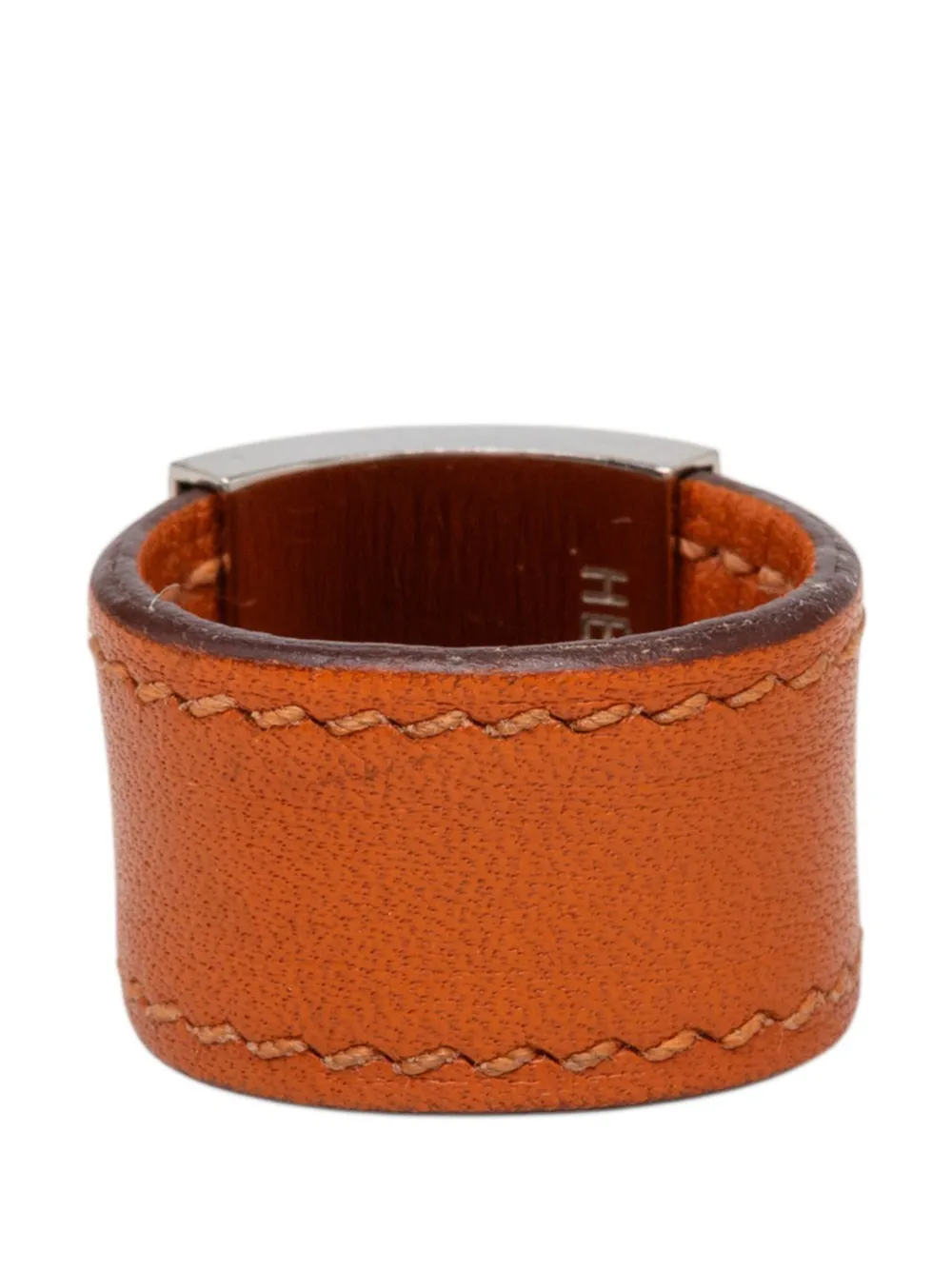 Hermès Pre-owned 2000-2026 Swift and Palladium Plated Lurie Ring Costume Ring in Orange, view 3