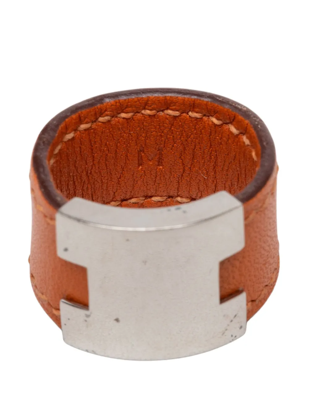 Hermès Pre-owned 2000-2026 Swift and Palladium Plated Lurie Ring Costume Ring in Orange, view 5