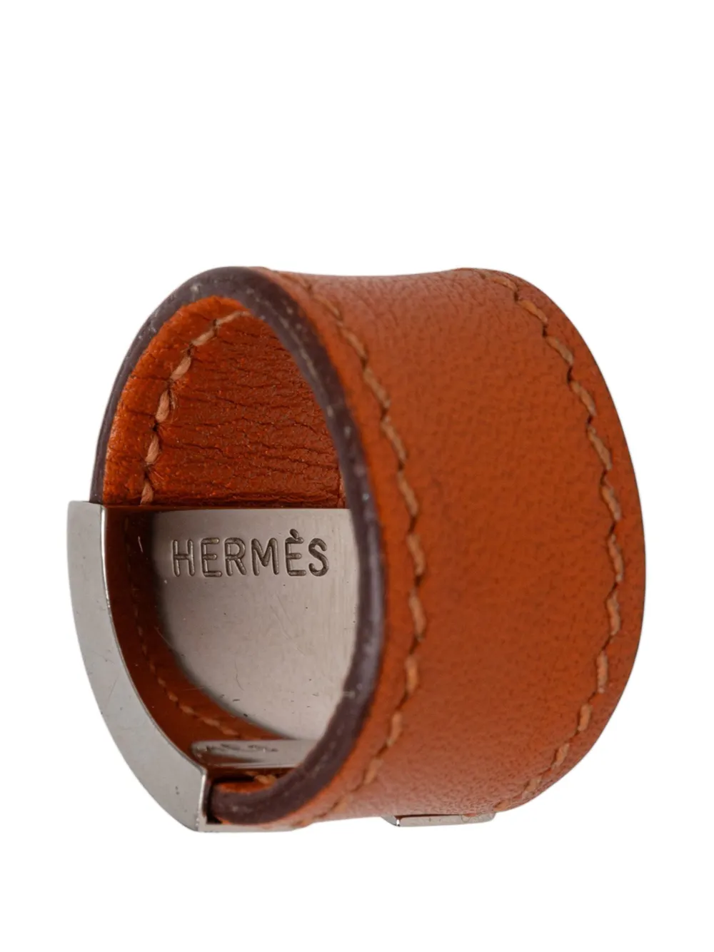 Hermès Pre-owned 2000-2026 Swift and Palladium Plated Lurie Ring Costume Ring in Orange, view 4