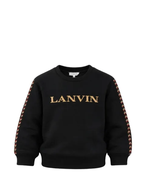 Lanvin Enfant logo-embroidered chevron-stripe sweater