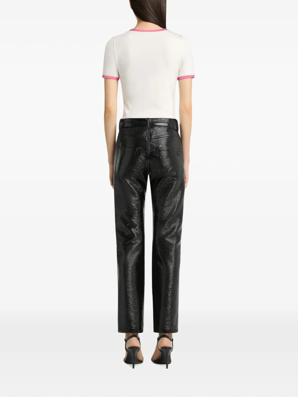 Courrèges T-shirt met contrasterende afwerking Wit