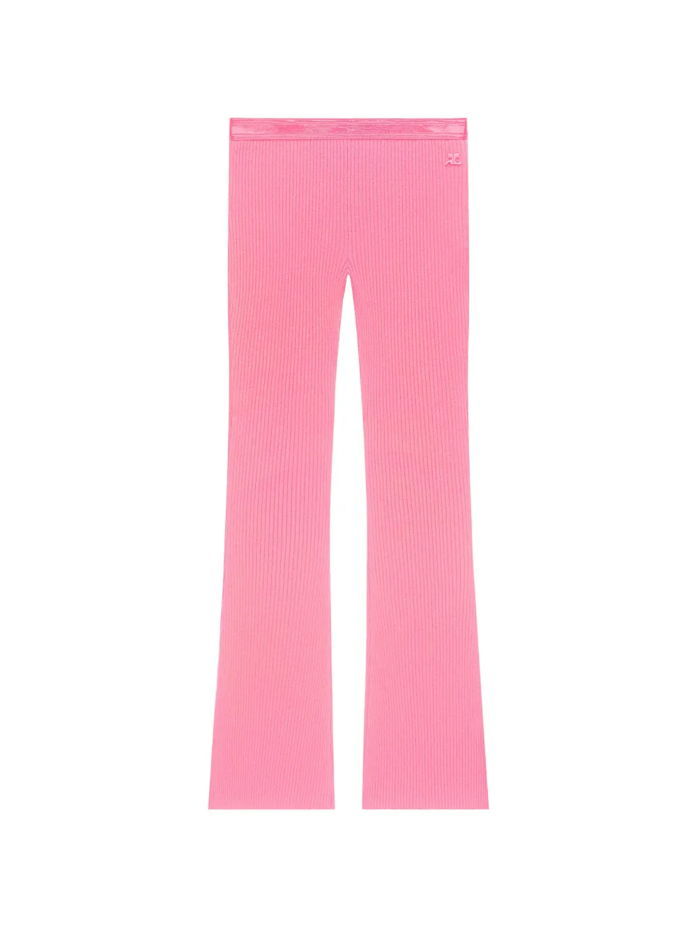 Courrèges ribbed-knit flared trousers - Rosa