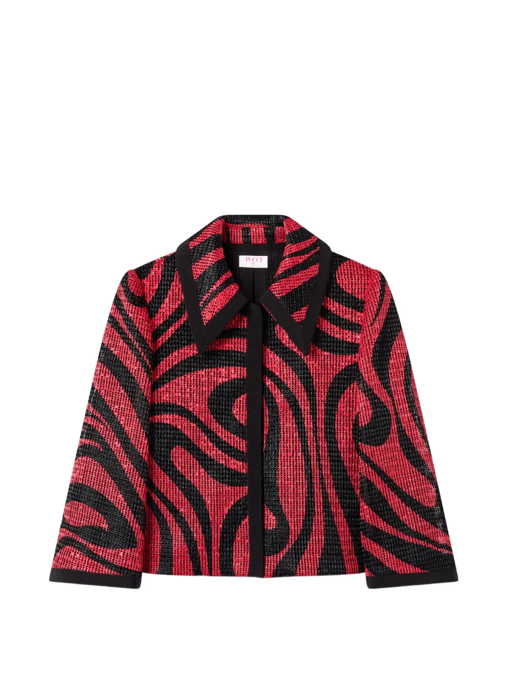 PUCCI printed raffia net jacket - Rosso