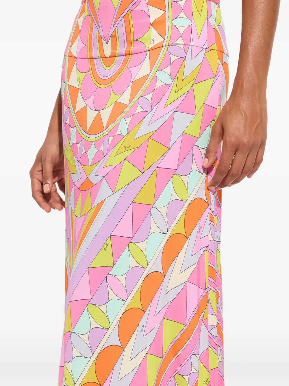 PUCCI Graphic-print High-waisted Skirt in Pink, view 5