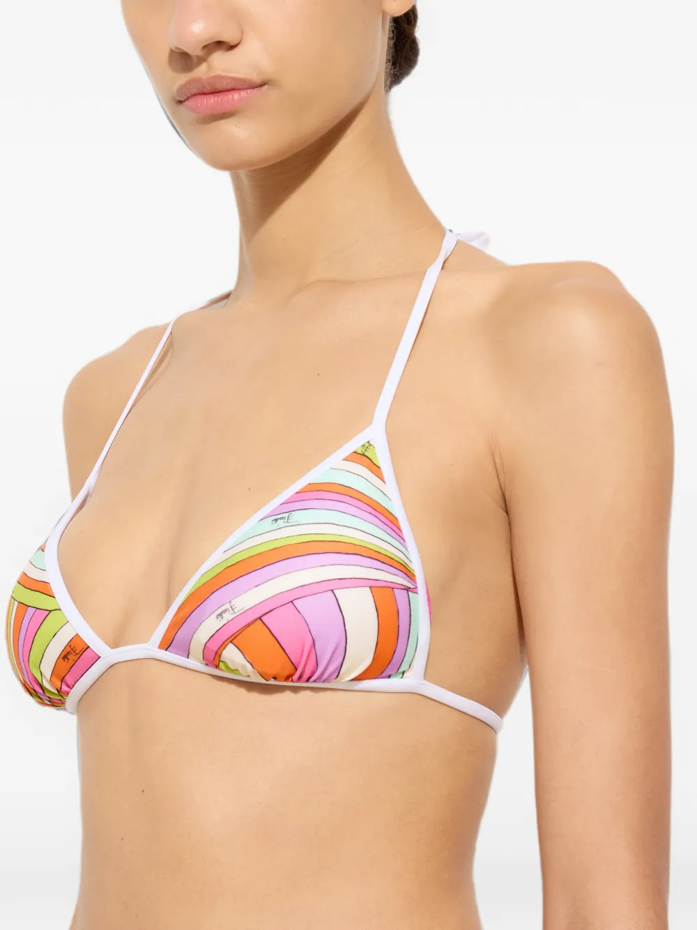 Pucci Iride-print Triangle Bikini Top In Multi