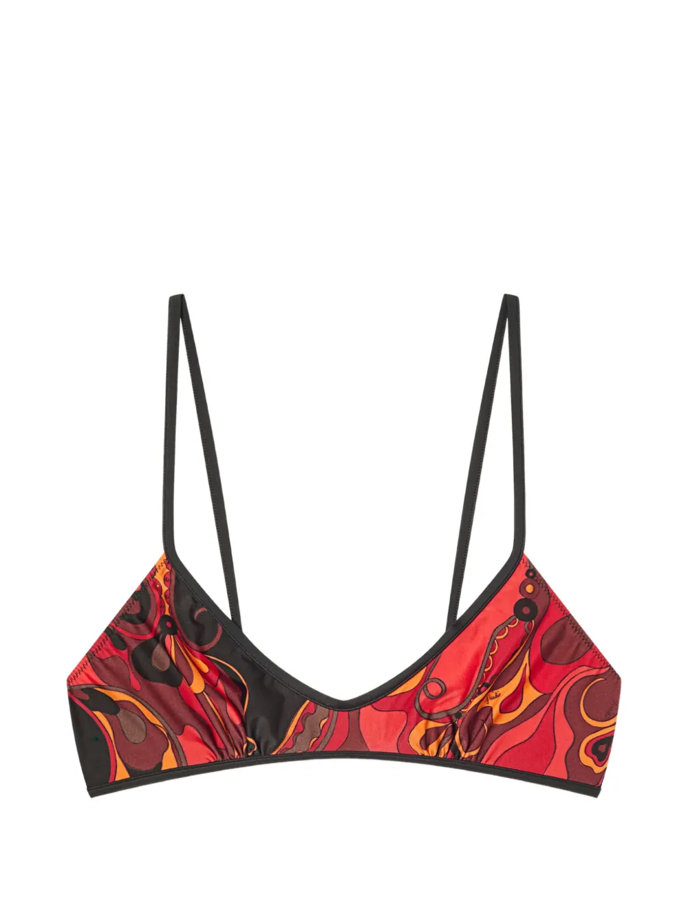 PUCCI Orchidee-print bikini top - Arancione