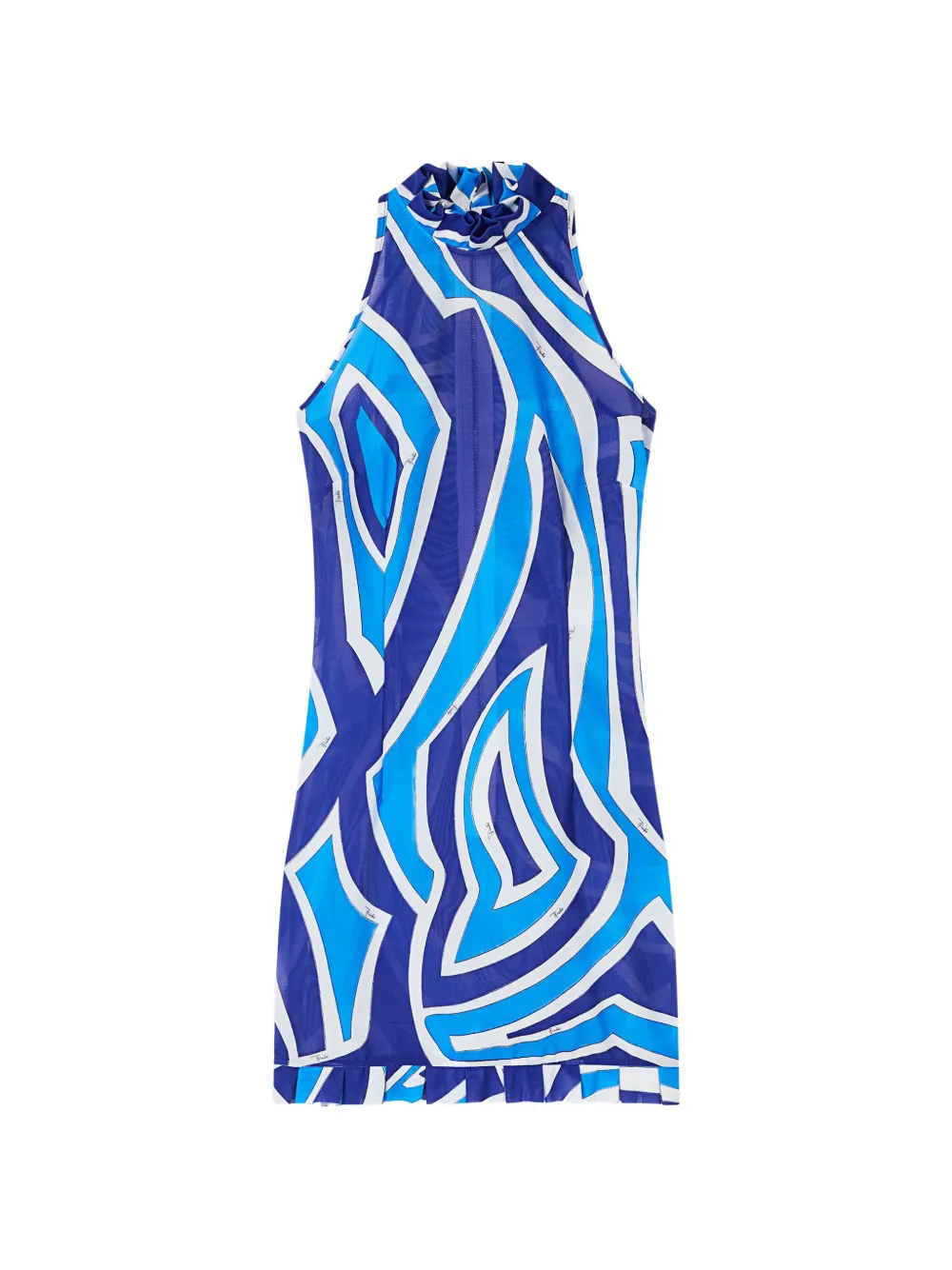 PUCCI Labirinto-print dress with ruffle details - Blu