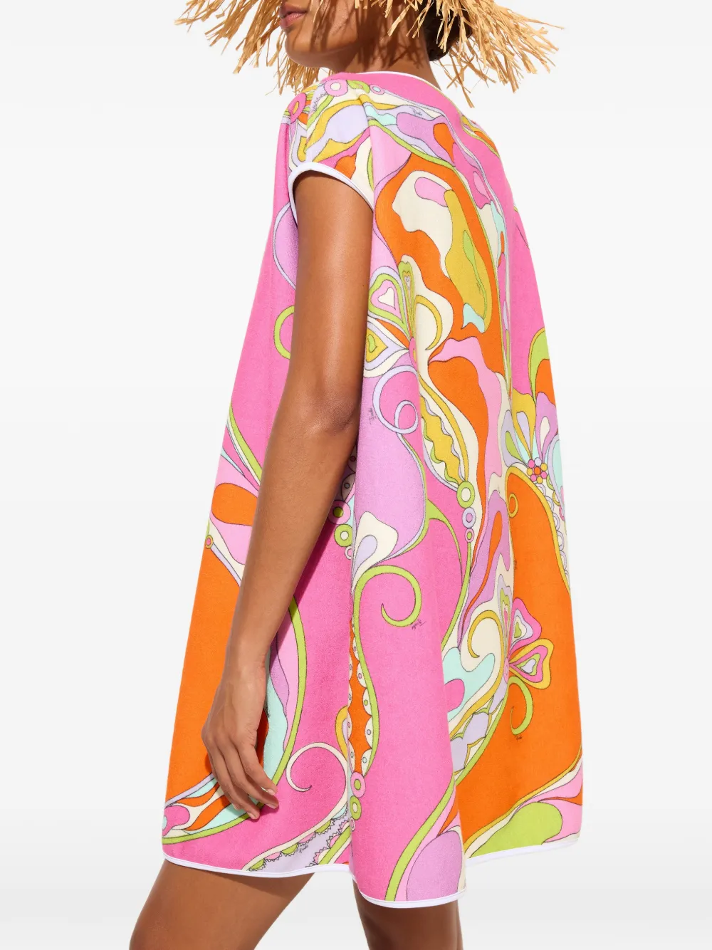 PUCCI Badstof katoenen jurk met orchidee-print Roze