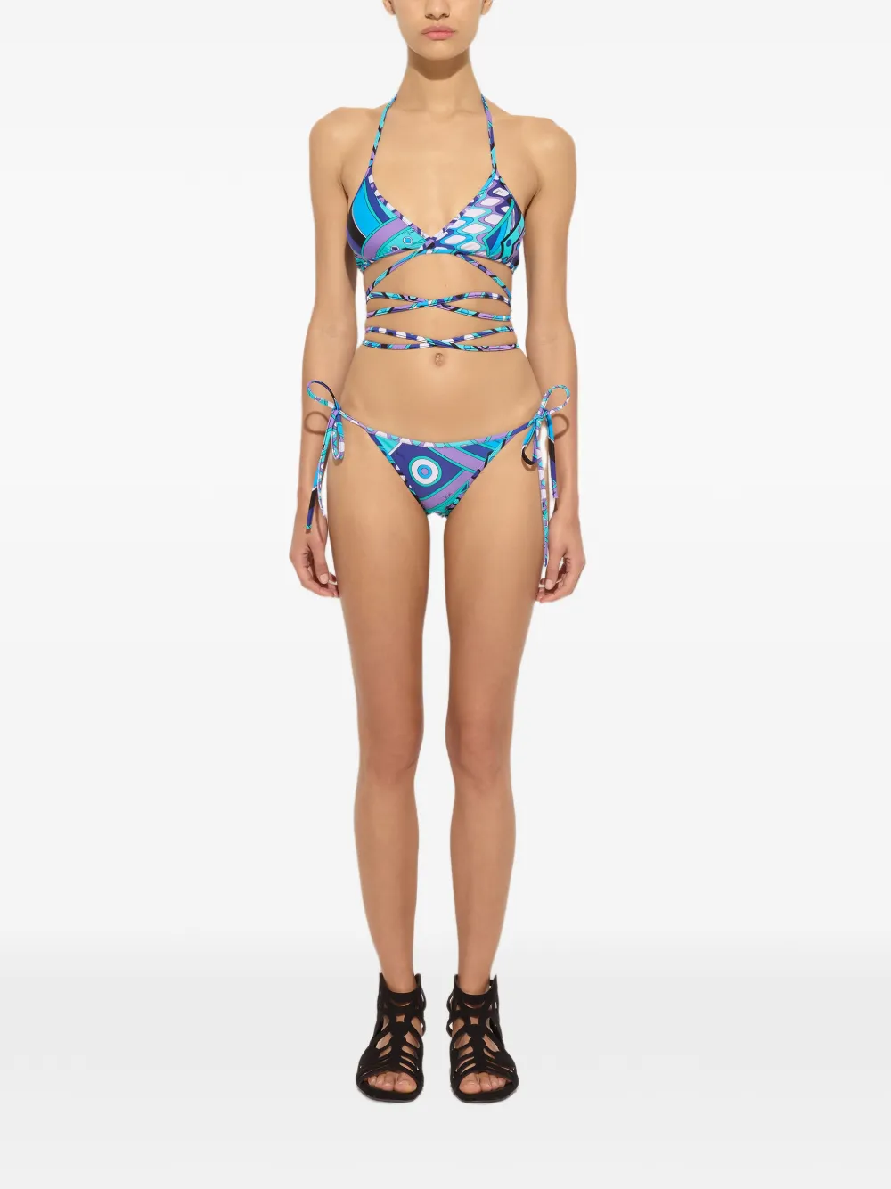PUCCI Bikinitop met Vivara-print Blauw