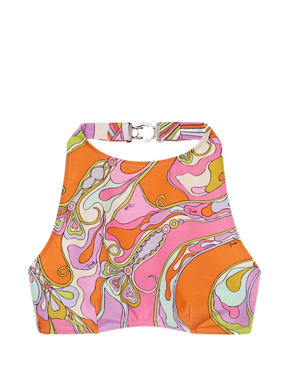 PUCCI Orchidee-print bikini top - Rosa