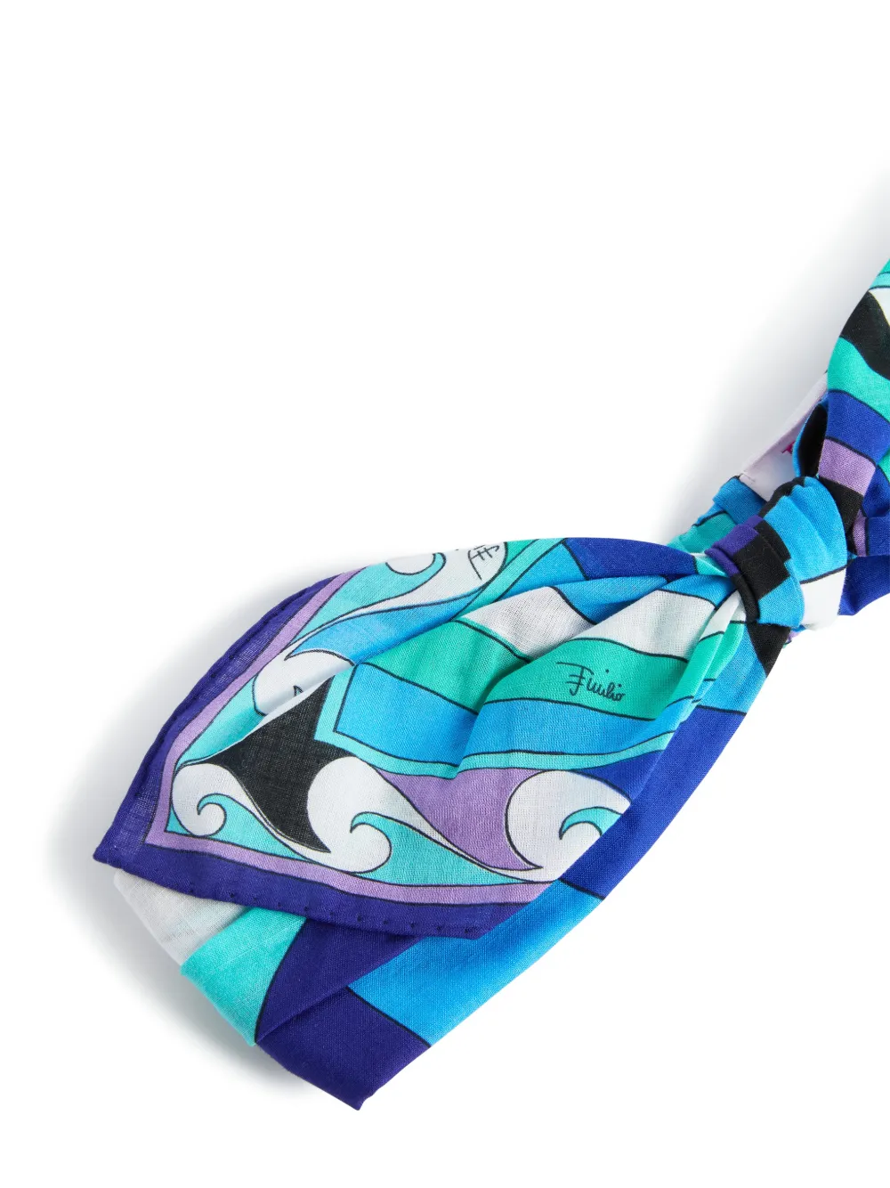 PUCCI Geknoopte haarband met Iride-print Blauw