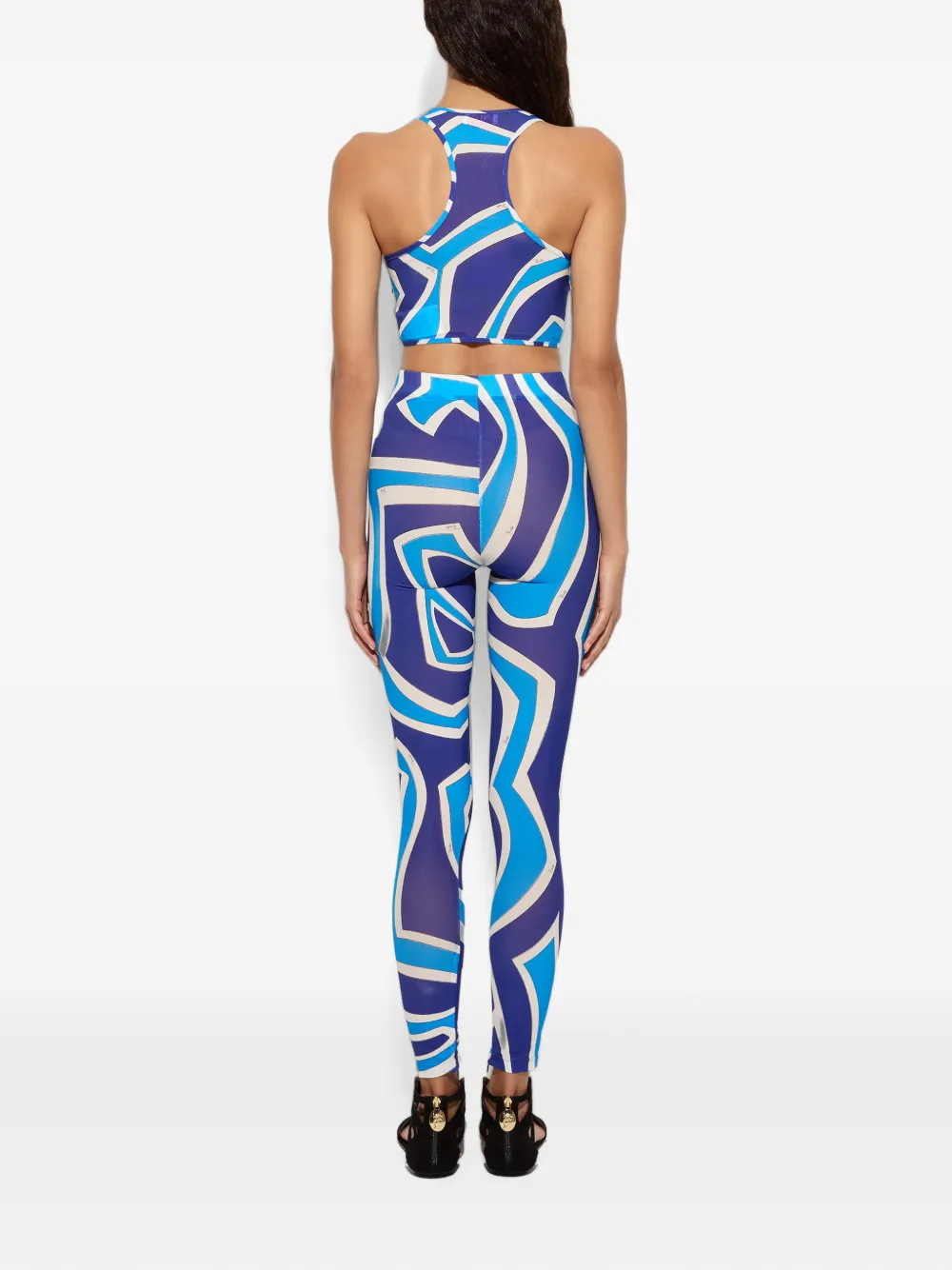 PUCCI Legging met Labirinto-print Blauw