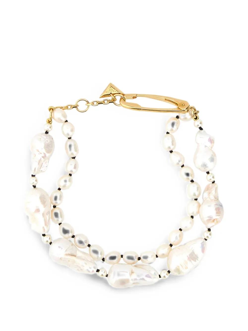 Prada pearl and safety-pin anklet - Oro
