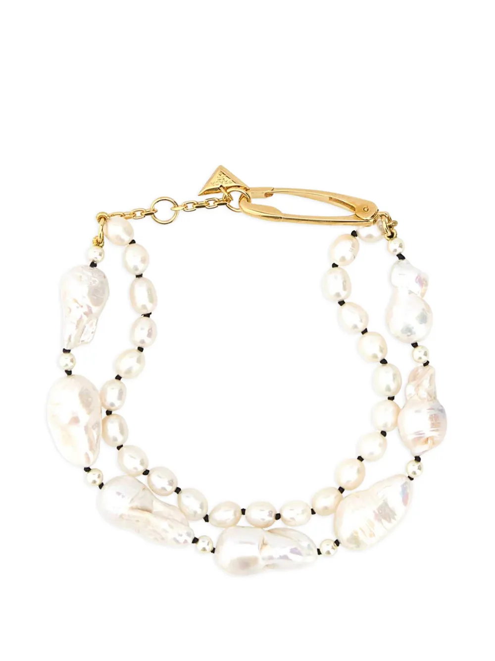Prada pearl and safety-pin anklet - Oro