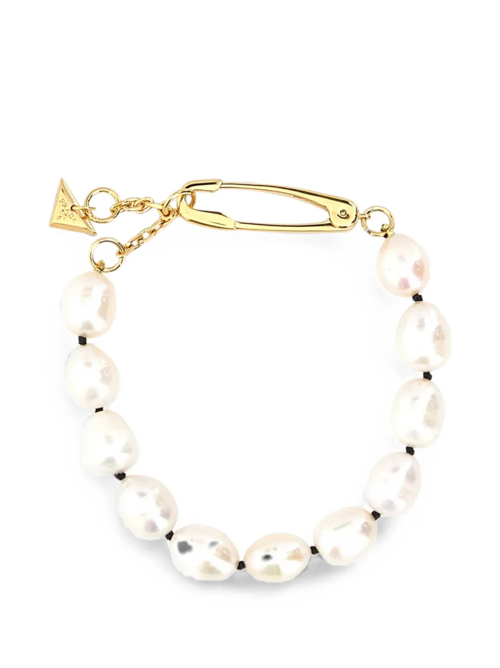 Prada pearl safety-pin bracelet - Oro