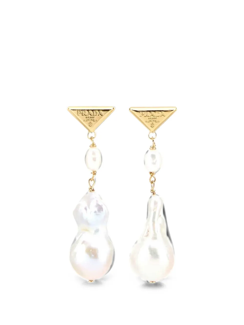 Prada Symbole pearl-pendant earrings - Oro