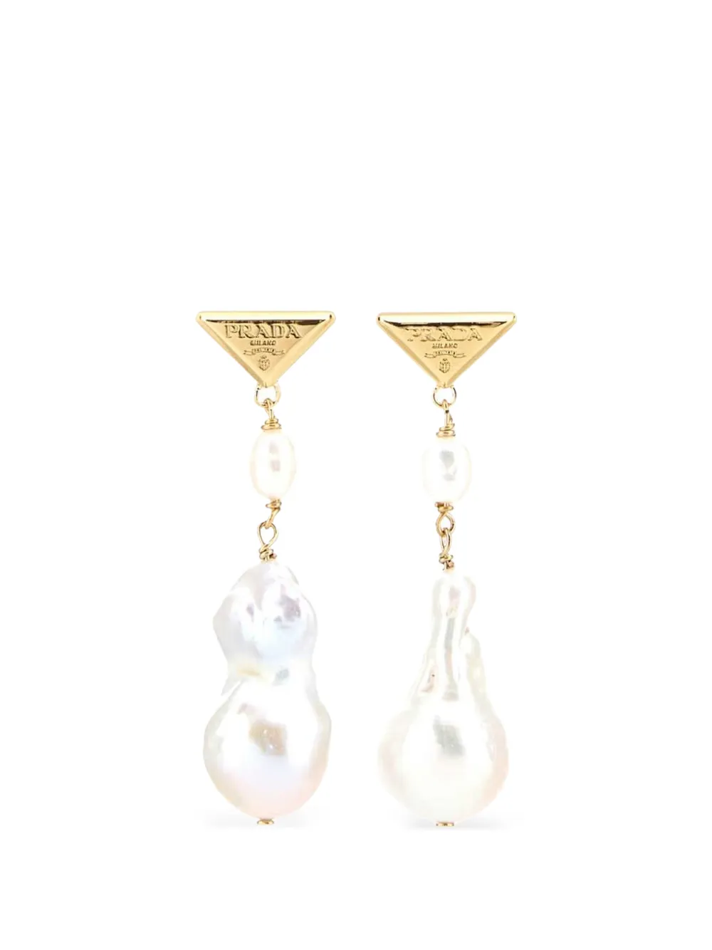 Prada Symbole pearl-pendant earrings - Oro