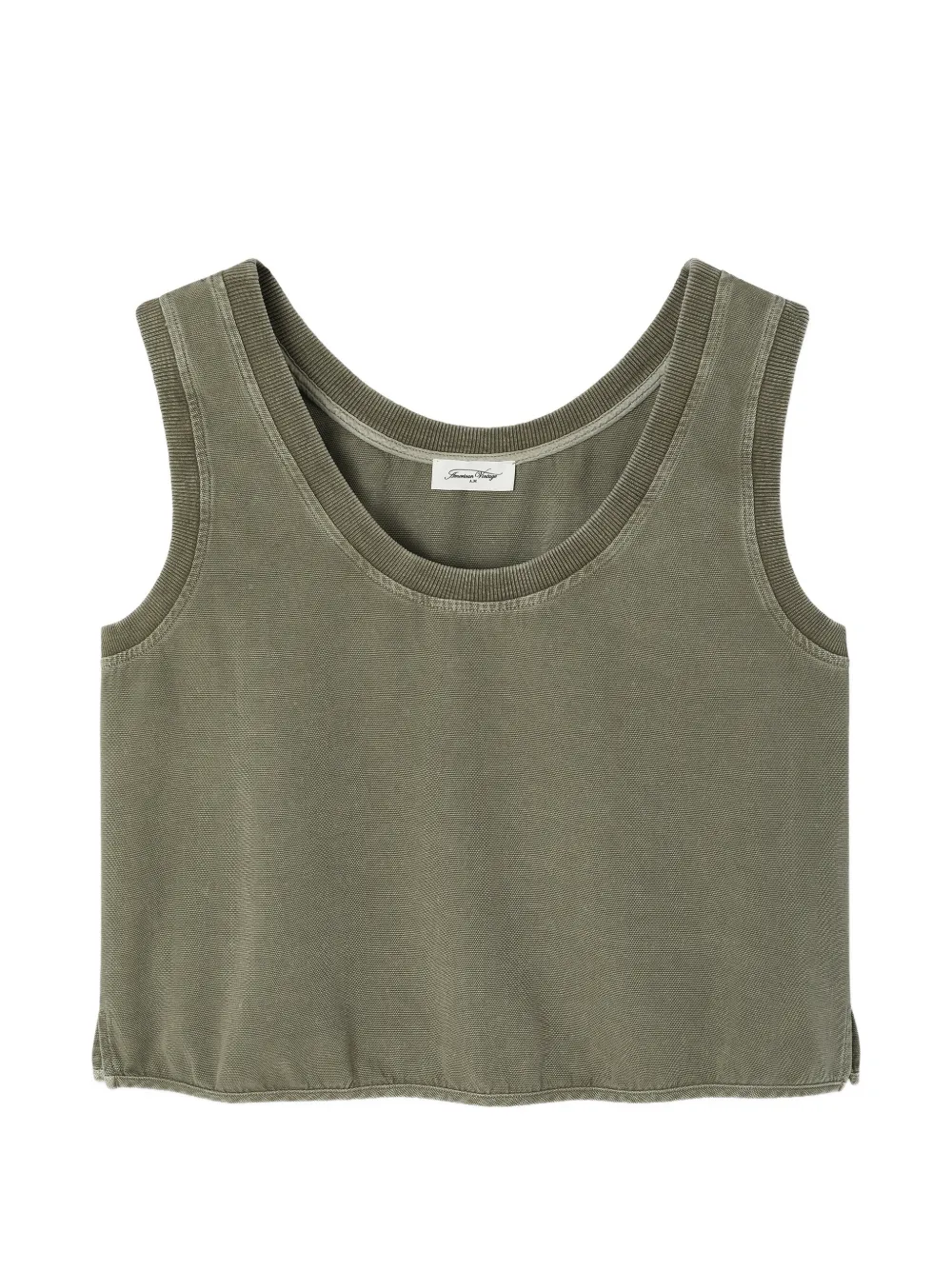 American Vintage Lycaz ribbed-trim tank top - Verde