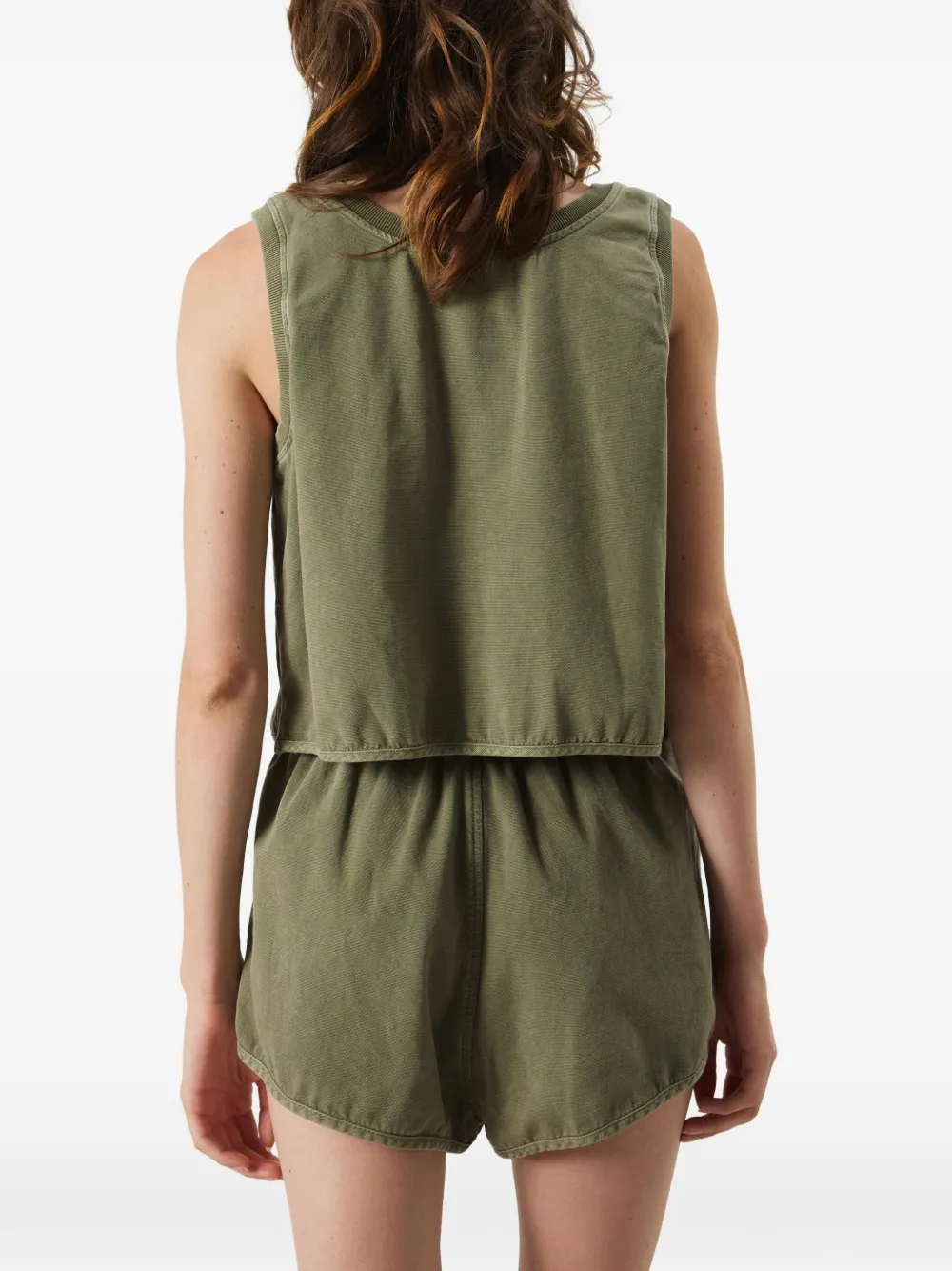 American Vintage Lycaz tanktop met geribbelde afwerking Groen