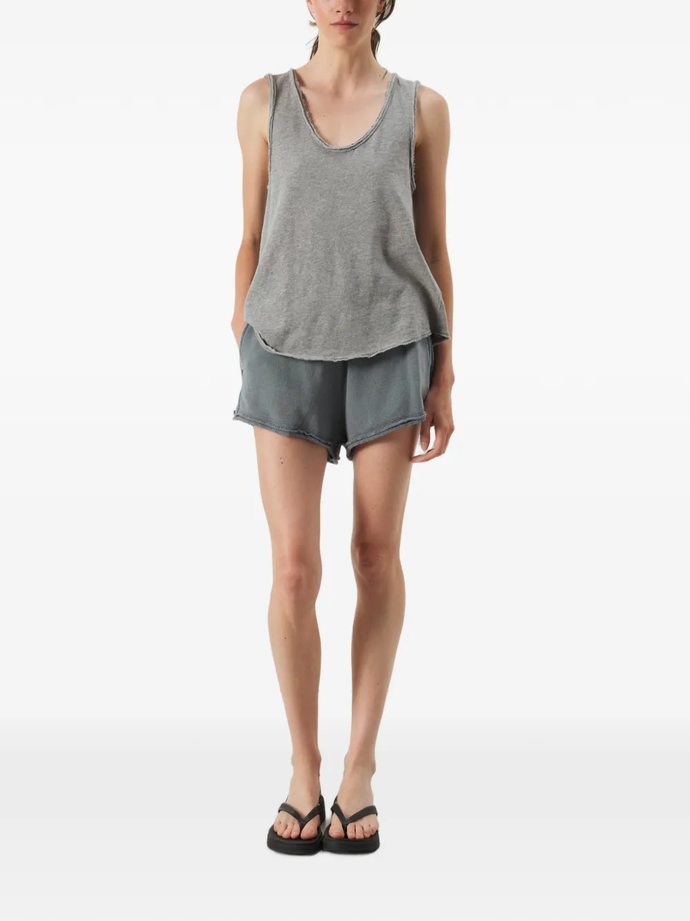 American Vintage Vibtown gerafelde shorts Grijs