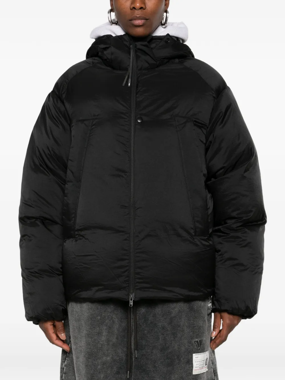 Y-3 hooded puffer jacket Zwart