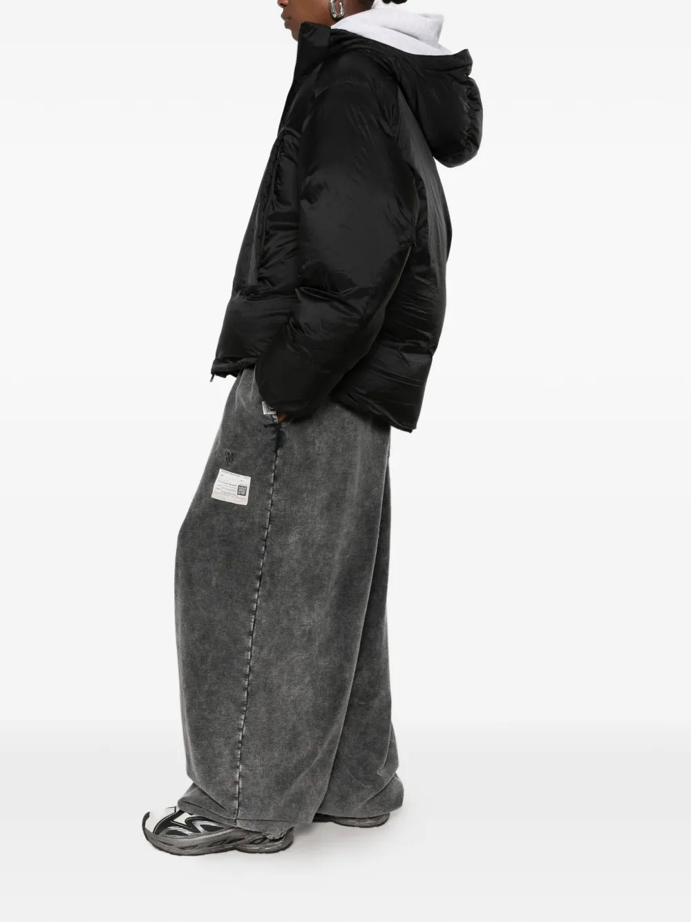 Y-3 hooded puffer jacket Zwart