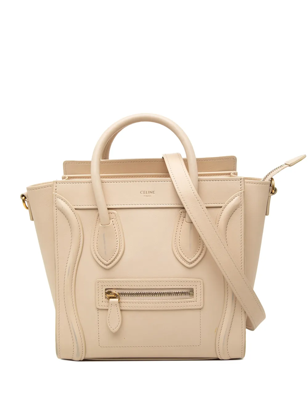 Celine Pre-Owned 2019 Nano Leather Luggage Tote satchel - Toni neutri
