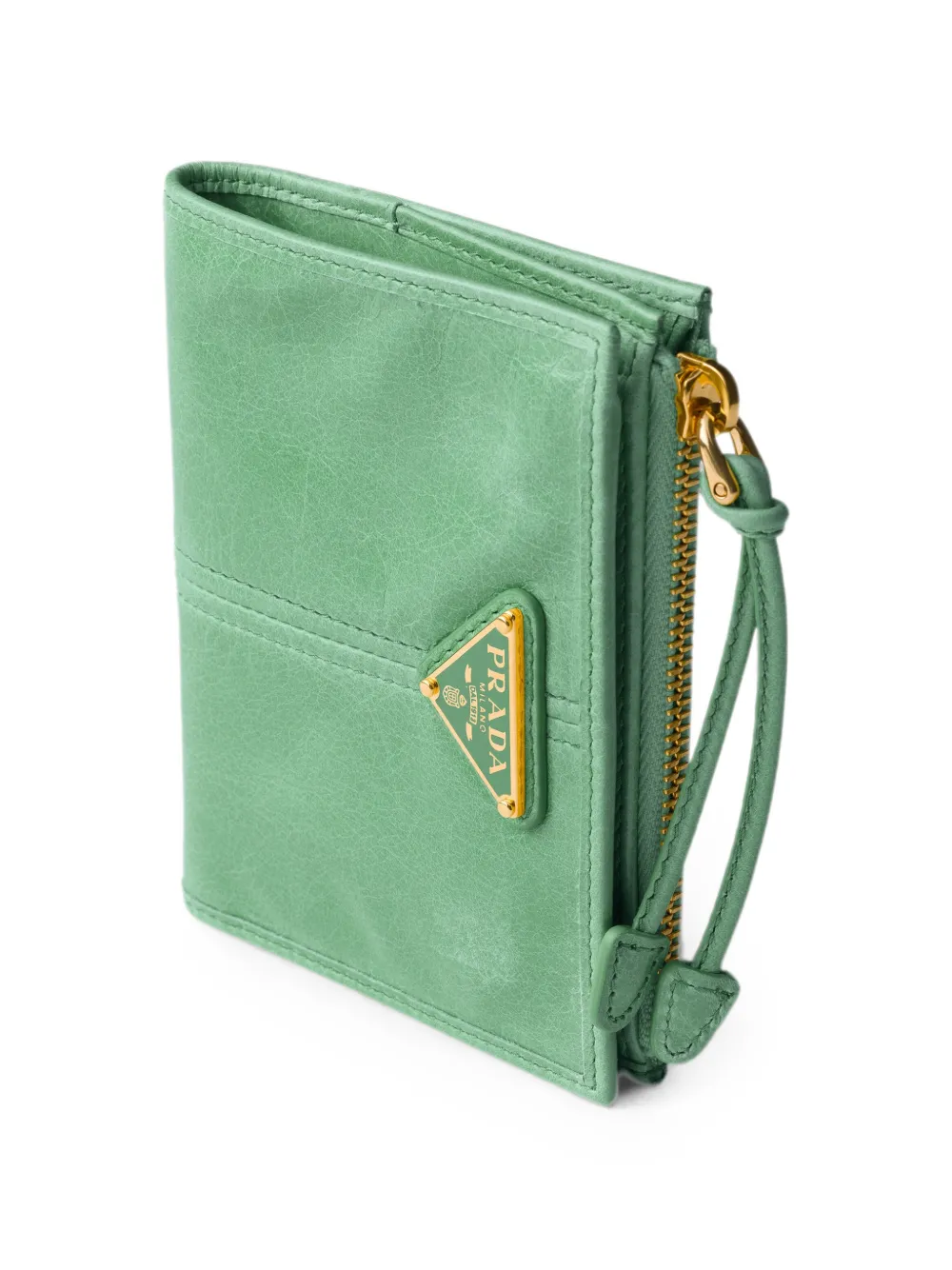 Prada Leren portemonnee Groen