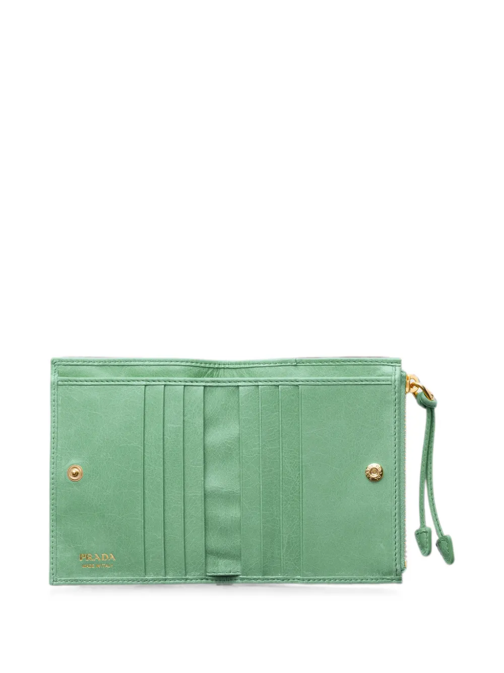 Prada Leren portemonnee Groen