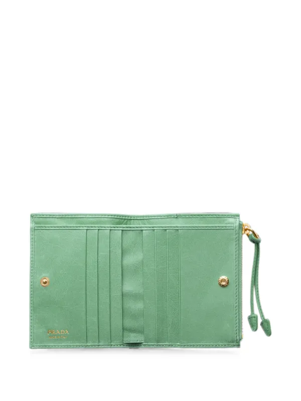Prada レザー 財布 S | グリーン | FARFETCH JP