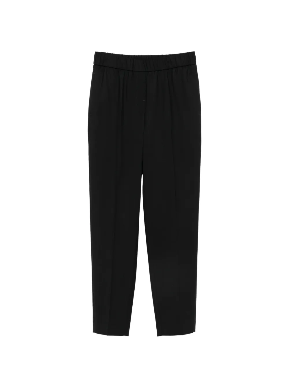 Peserico elasticated-waistband pressed-crease trousers - Nero